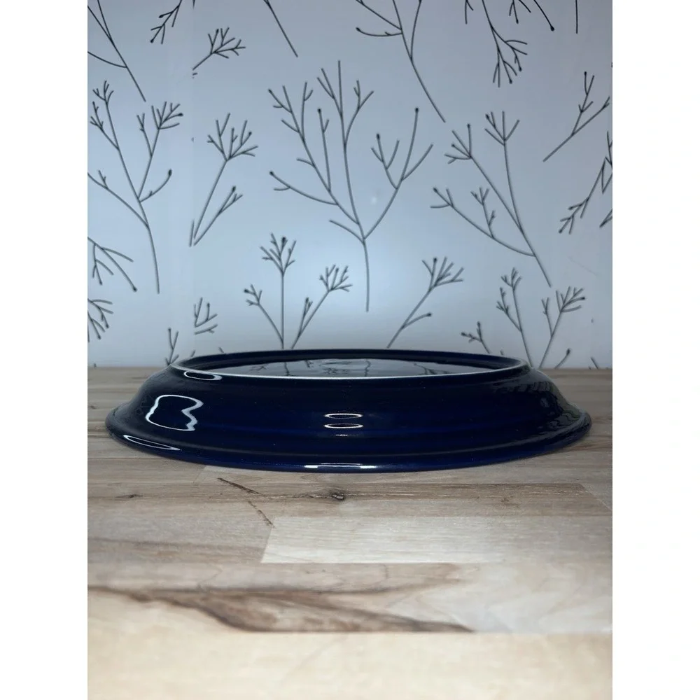 Fiesta Homer Laughlin Dark Blue Oval‎ Ceramic Platter 13 3/8